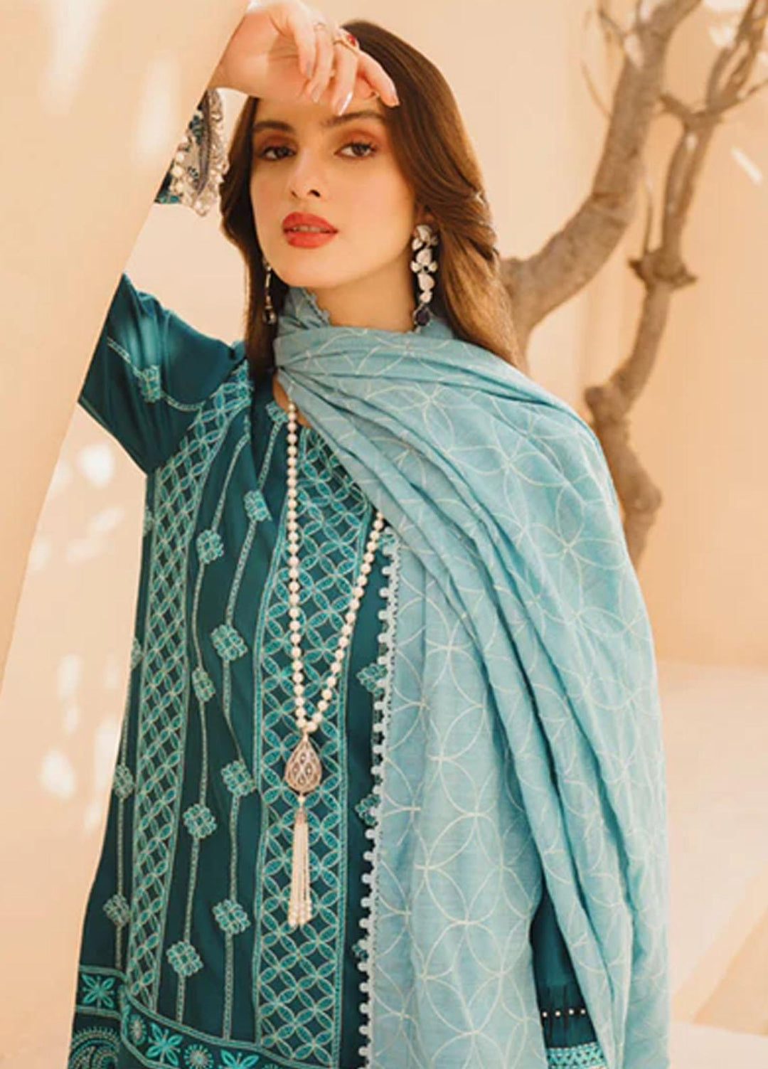 Dastak By Parishay Embroidered Lawn Suits Unstitched 3 Piece PR23D D-07 - Summer Collection