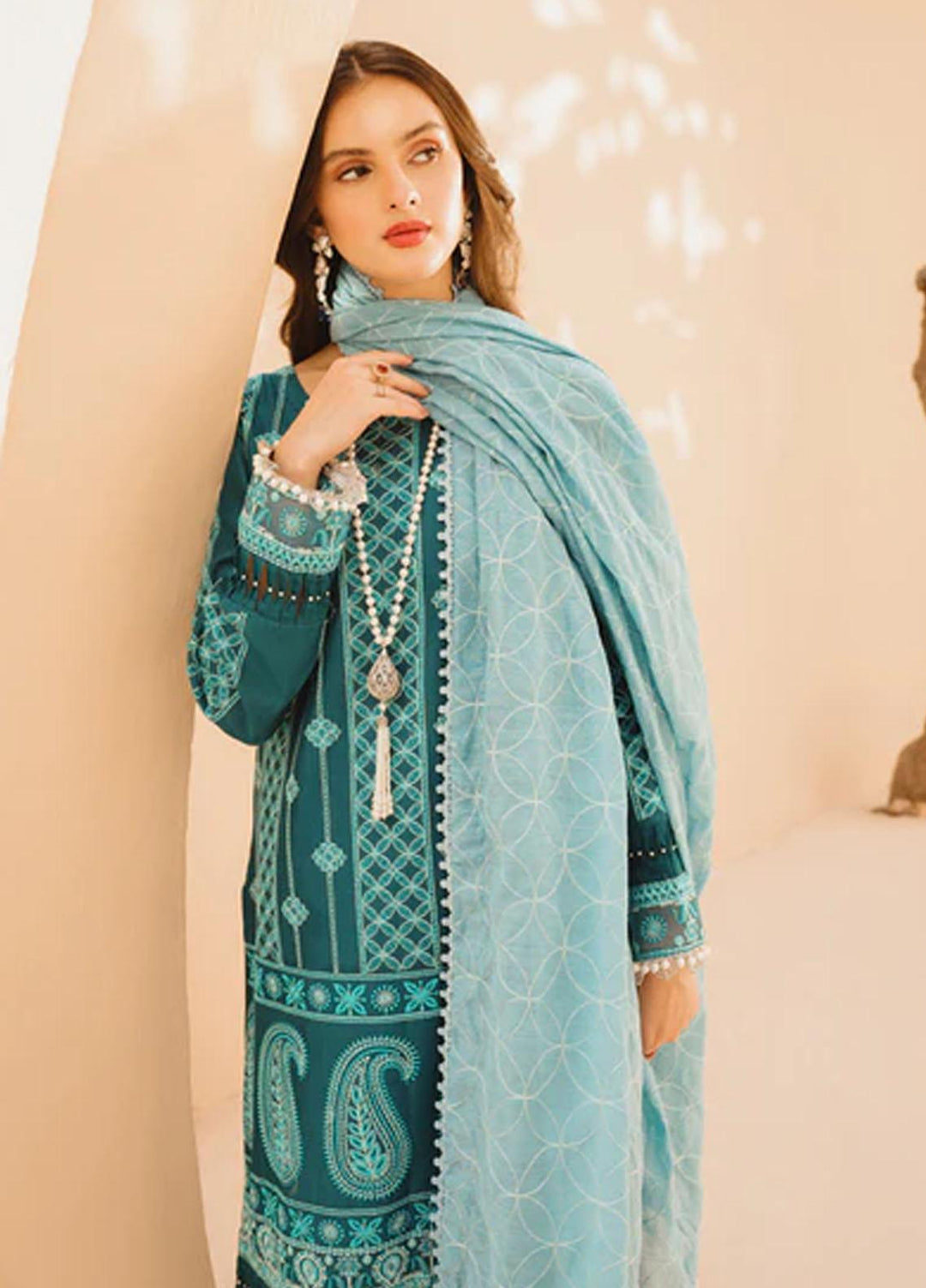 Dastak By Parishay Embroidered Lawn Suits Unstitched 3 Piece PR23D D-07 - Summer Collection