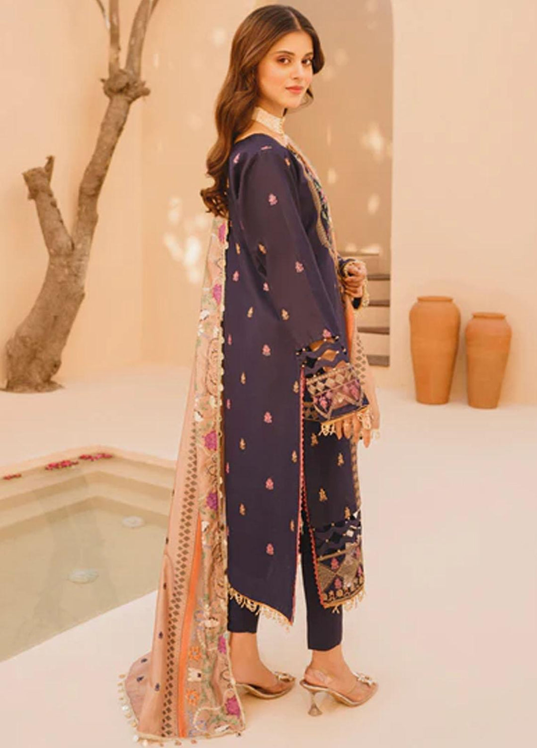 Dastak By Parishay Embroidered Lawn Suits Unstitched 3 Piece PR23D D-10 - Summer Collection
