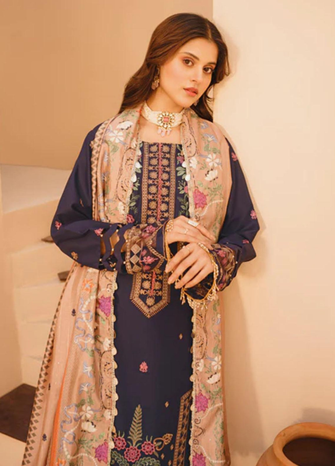 Dastak By Parishay Embroidered Lawn Suits Unstitched 3 Piece PR23D D-10 - Summer Collection