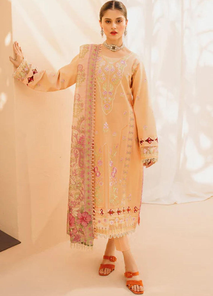 Dastak By Parishay Embroidered Lawn Suits Unstitched 3 Piece PR23D D-11 - Summer Collection