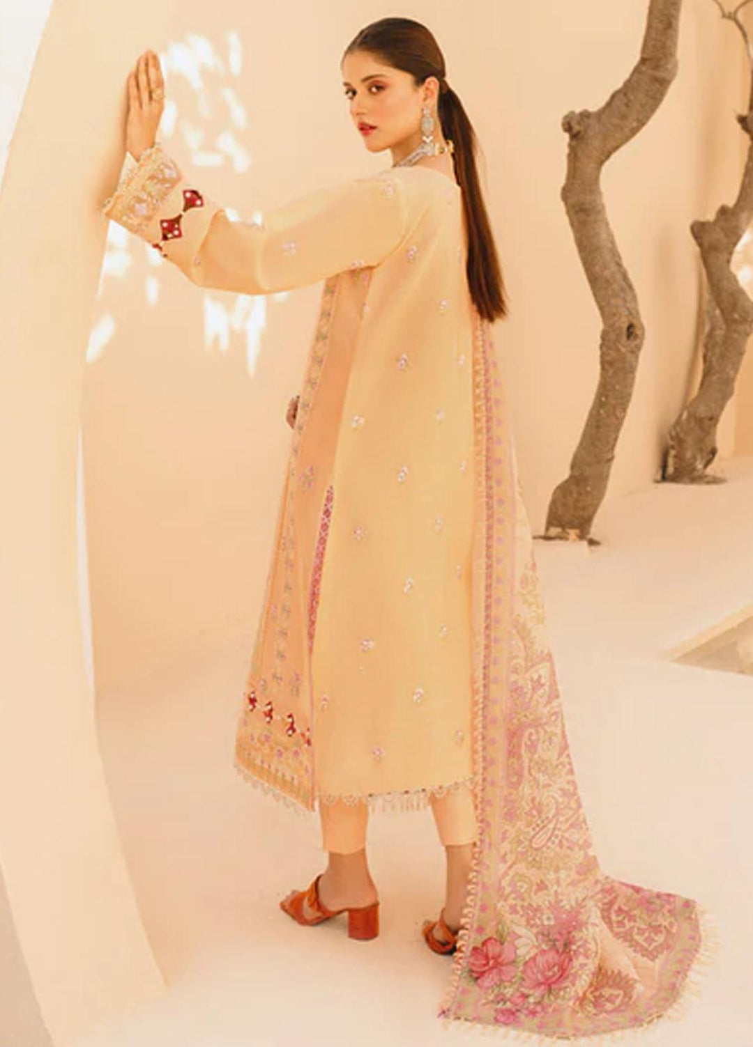 Dastak By Parishay Embroidered Lawn Suits Unstitched 3 Piece PR23D D-11 - Summer Collection