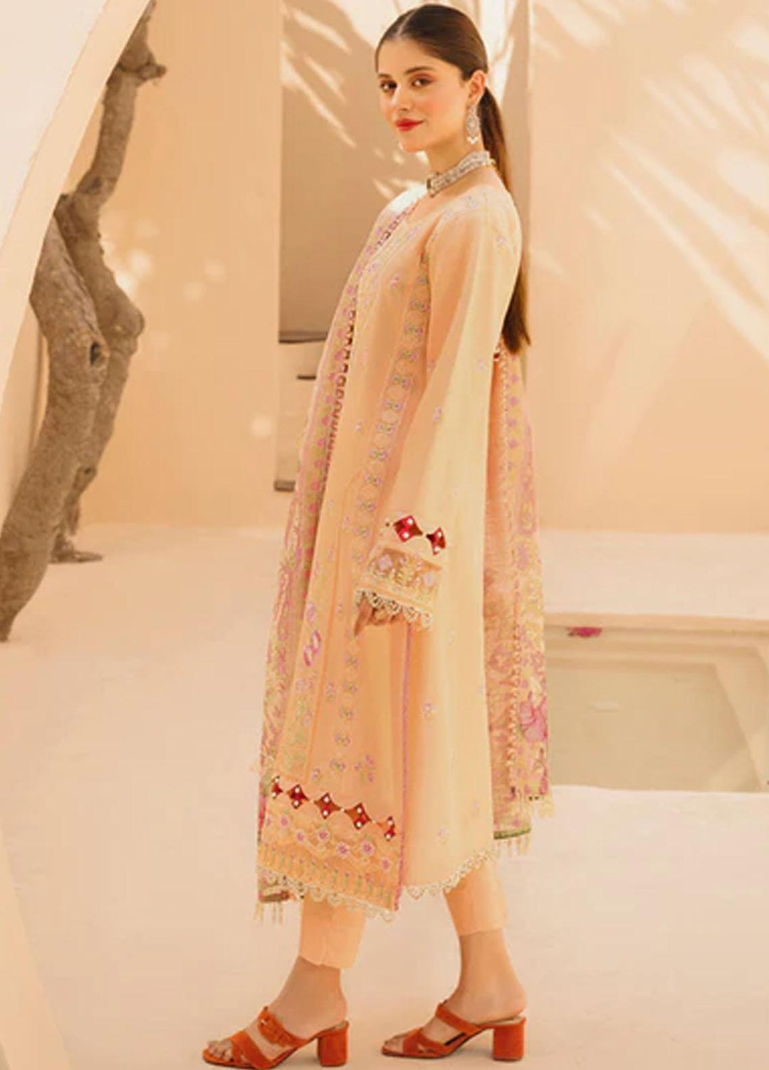 Dastak By Parishay Embroidered Lawn Suits Unstitched 3 Piece PR23D D-11 - Summer Collection