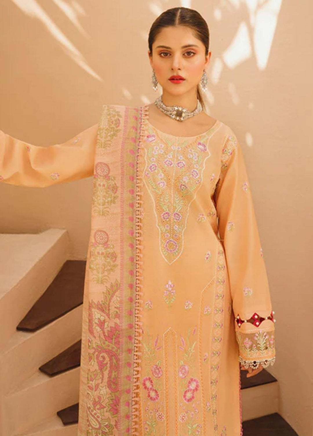 Dastak By Parishay Embroidered Lawn Suits Unstitched 3 Piece PR23D D-11 - Summer Collection