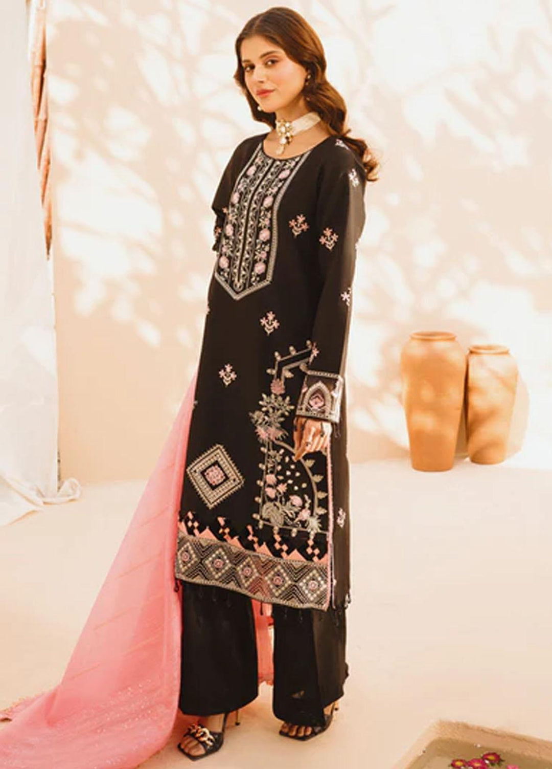 Dastak By Parishay Embroidered Lawn Suits Unstitched 3 Piece PR23D D-12 - Summer Collection