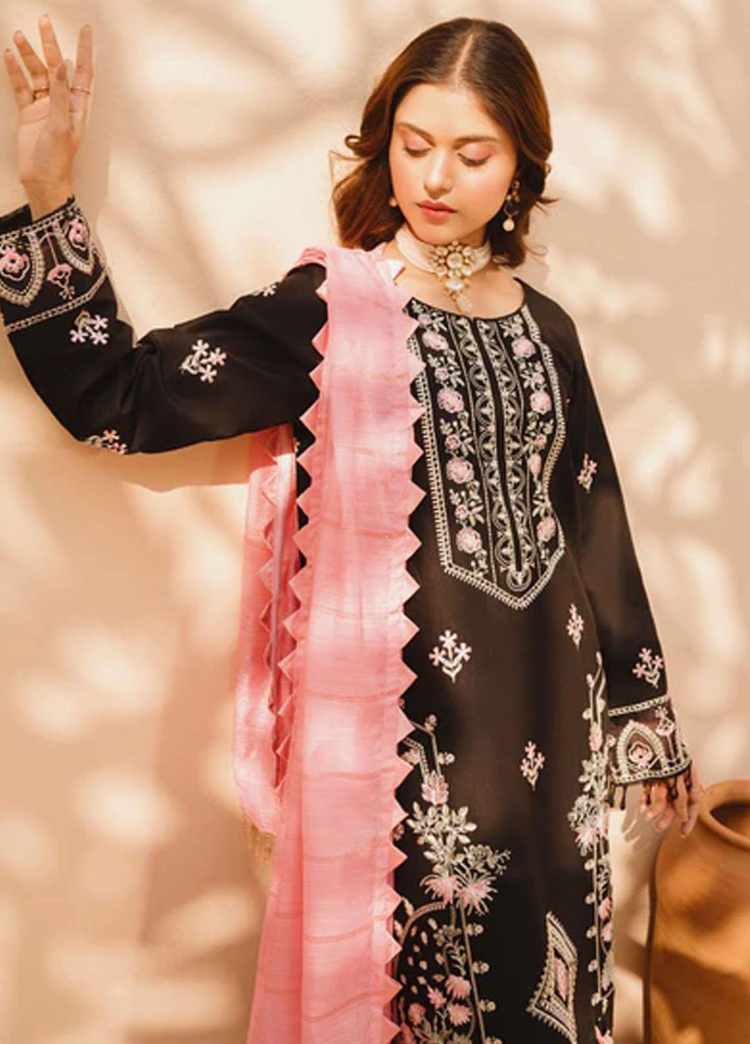 Dastak By Parishay Embroidered Lawn Suits Unstitched 3 Piece PR23D D-12 - Summer Collection