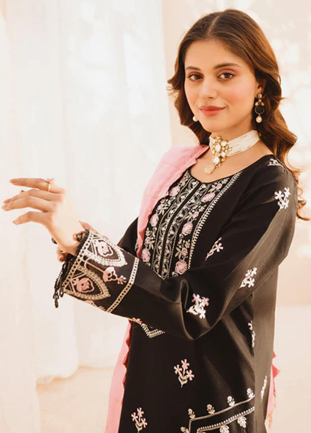 Dastak By Parishay Embroidered Lawn Suits Unstitched 3 Piece PR23D D-12 - Summer Collection