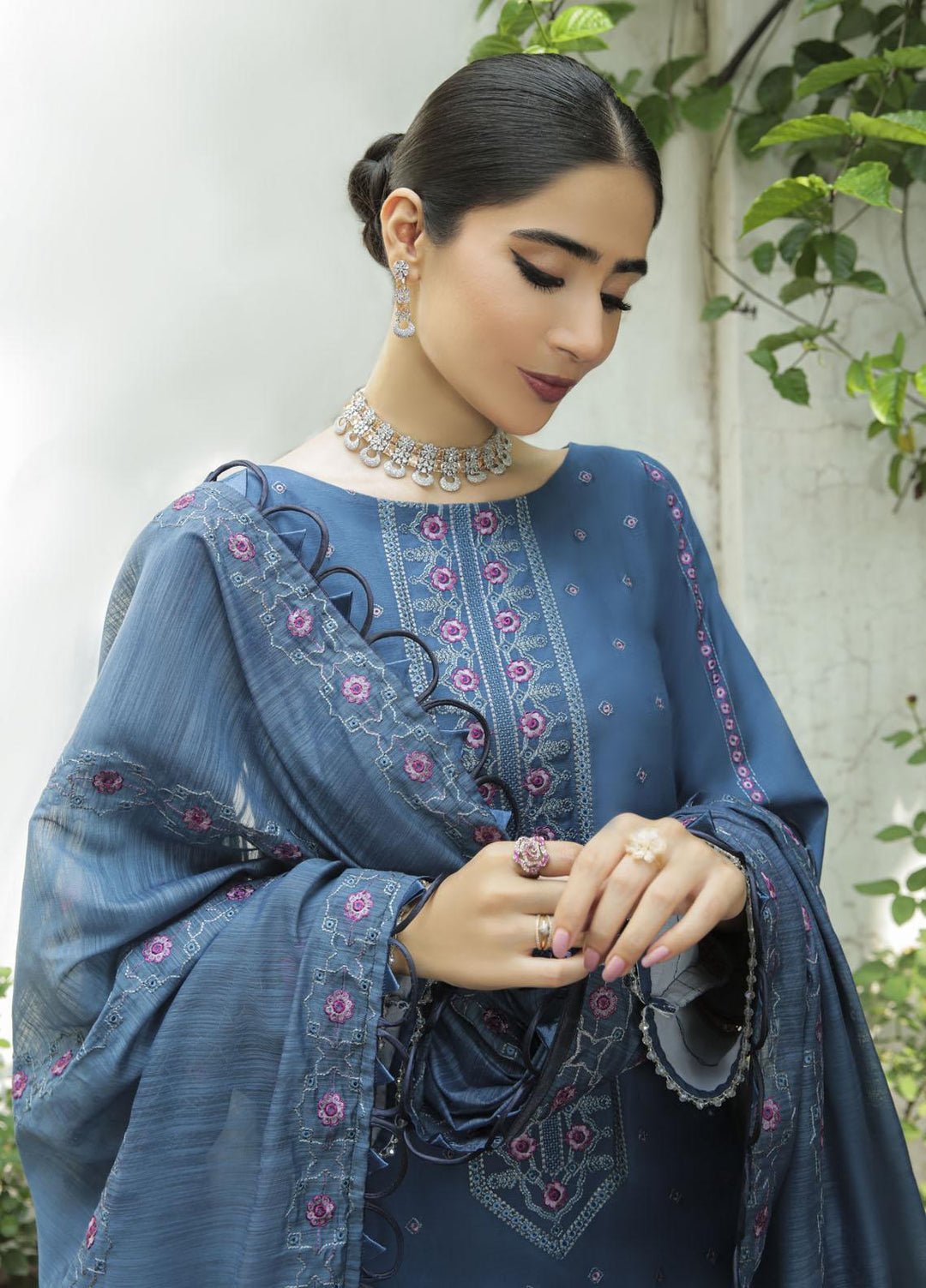 Dastak by Parishay Embroidered Linen Suits Unstitched 3 Piece PRS22DK D-02 - Winter Collection