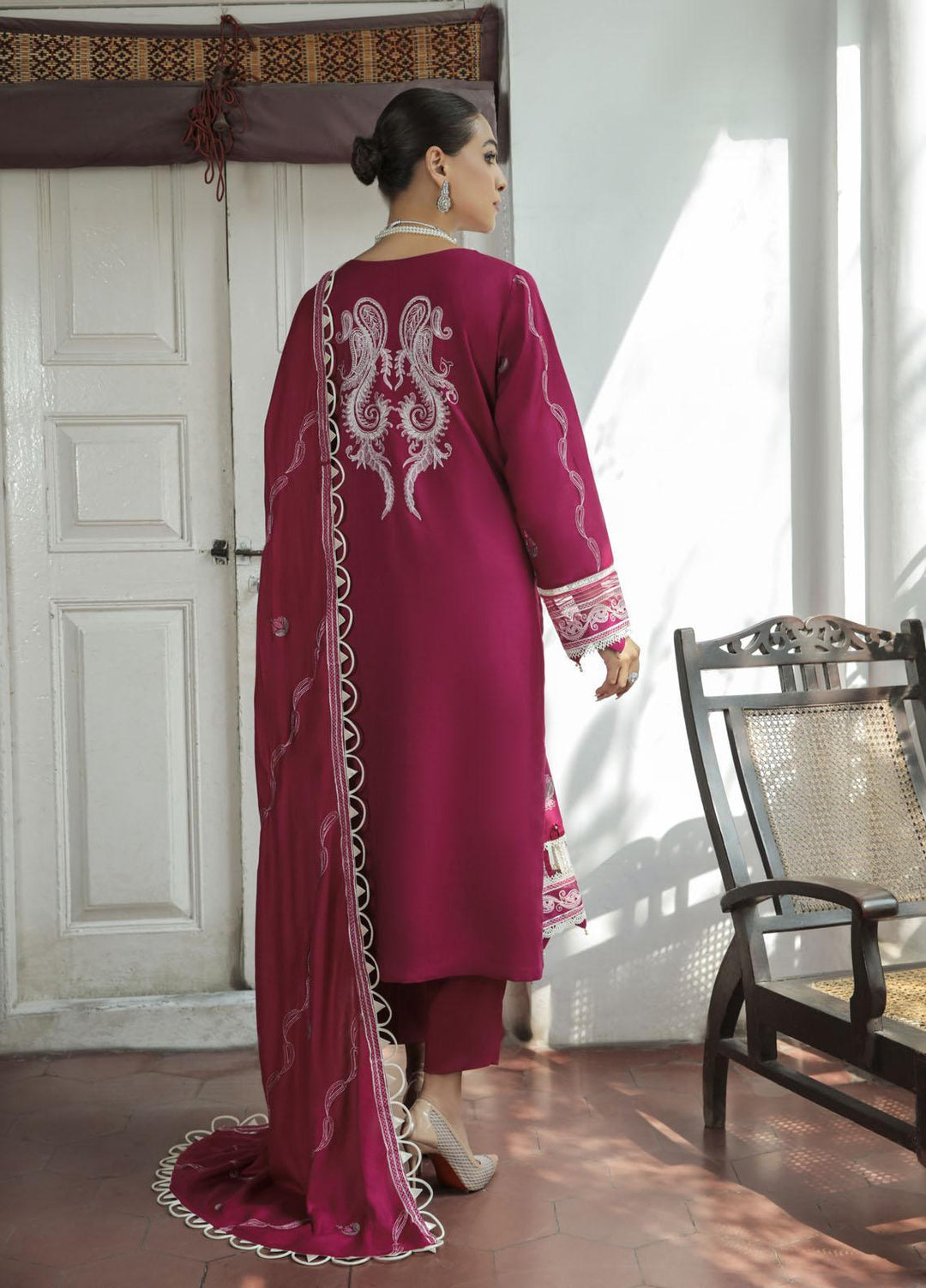 Dastak by Parishay Embroidered Linen Suits Unstitched 3 Piece PRS22DK D-03 - Winter Collection