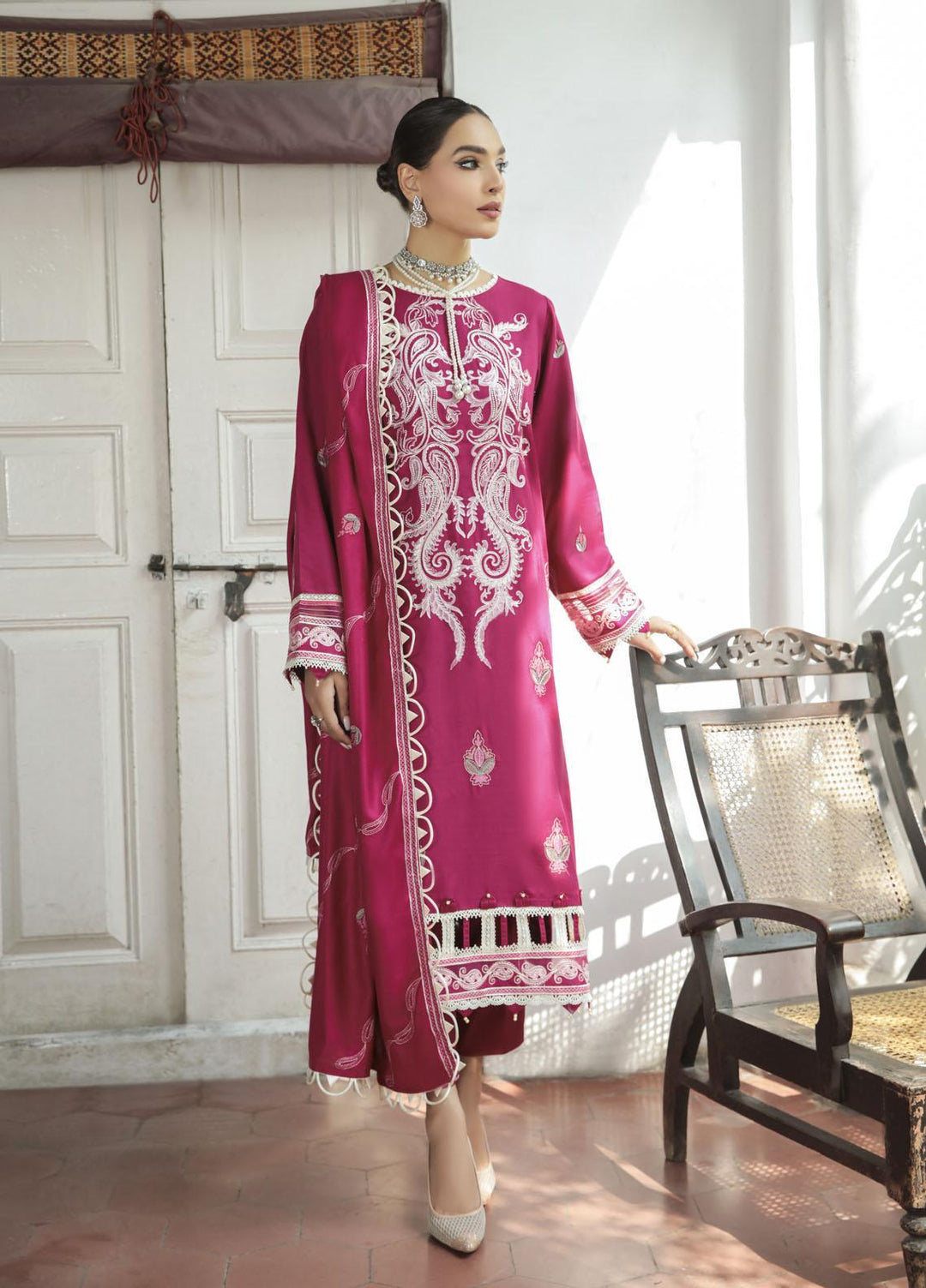 Dastak by Parishay Embroidered Linen Suits Unstitched 3 Piece PRS22DK D-03 - Winter Collection