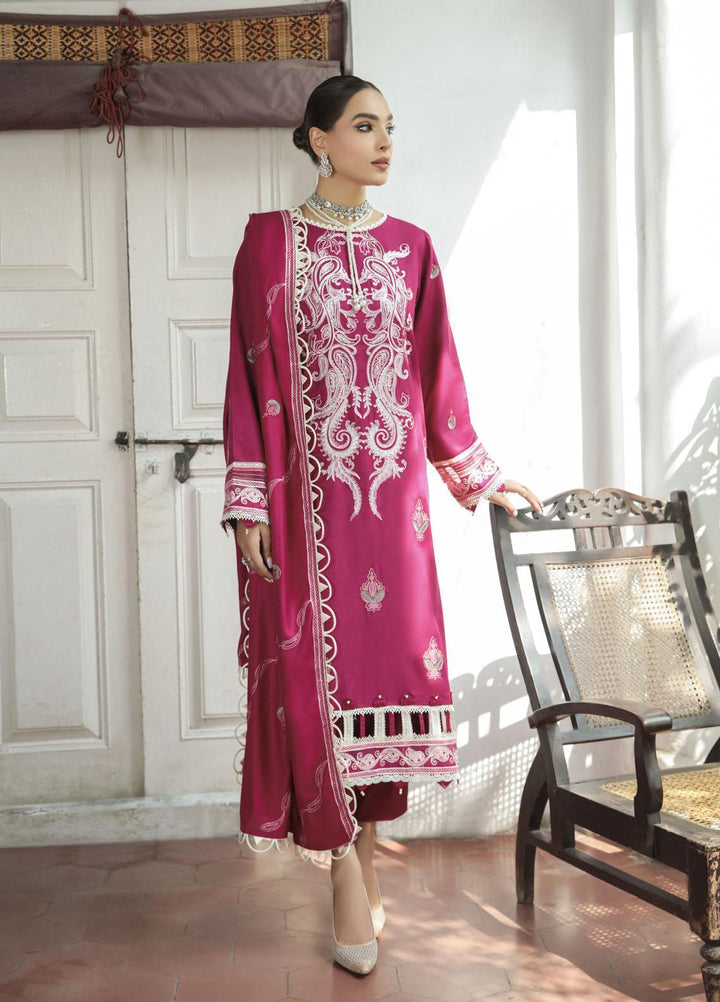 Dastak by Parishay Embroidered Linen Suits Unstitched 3 Piece PRS22DK D-03 - Winter Collection
