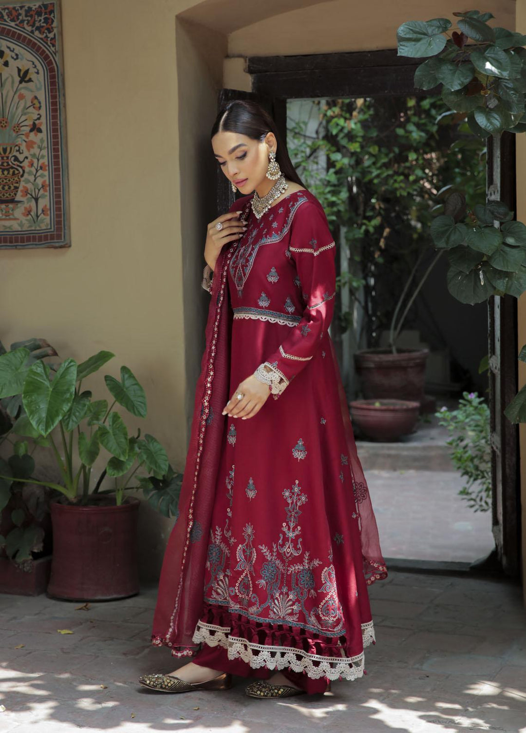 Dastak by Parishay Embroidered Crepe Suits Unstitched 3 Piece PRS22DK D-05 - Winter Collection