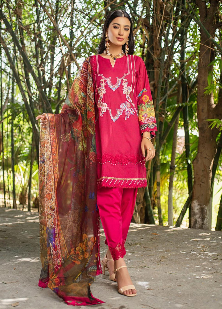 Dastak by Afsaneh Embroidered Organza Suits Unstitched 3 Piece AFH21D Hayat A - Summer Collection