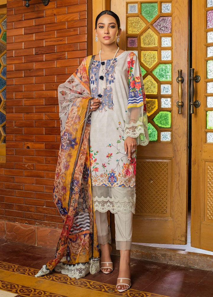Dastak by Afsaneh Embroidered Organza Suits Unstitched 3 Piece AFH21D Naimat A - Summer Collection
