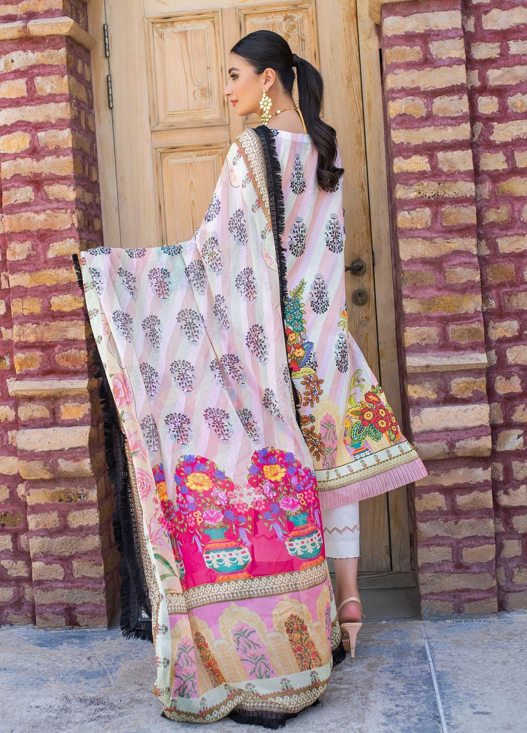 Dastak by Afsaneh Embroidered Chiffon Suits Unstitched 2 Piece AFH21D Raqs B - Summer Collection