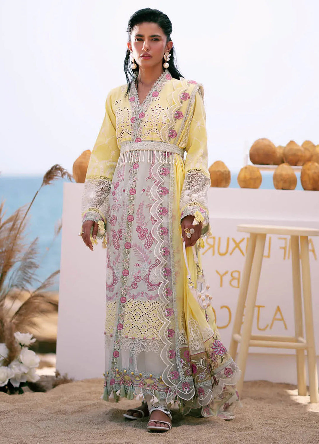 Dastan by AJR Embroidered Lawn Suits Unstitched 3 Piece AJR25D ALL-03 Azure - Luxury Collection
