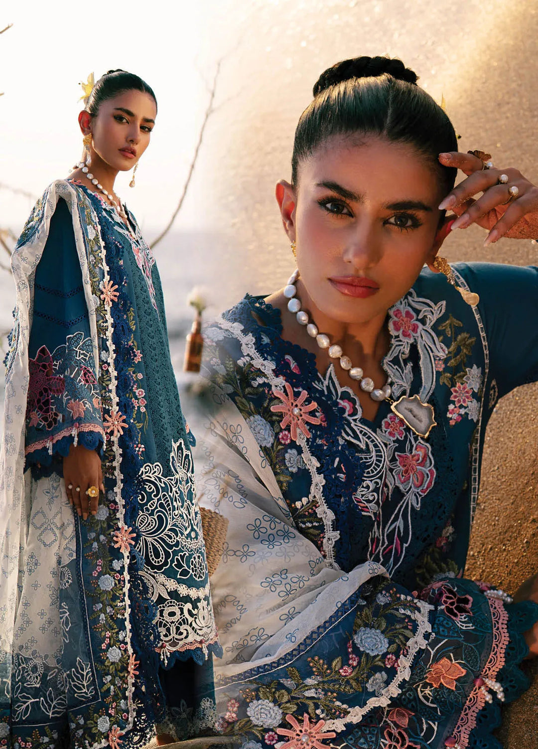 Dastan by AJR Embroidered Lawn Suits Unstitched 3 Piece AJR25D ALL-05 Aura - Luxury Collection