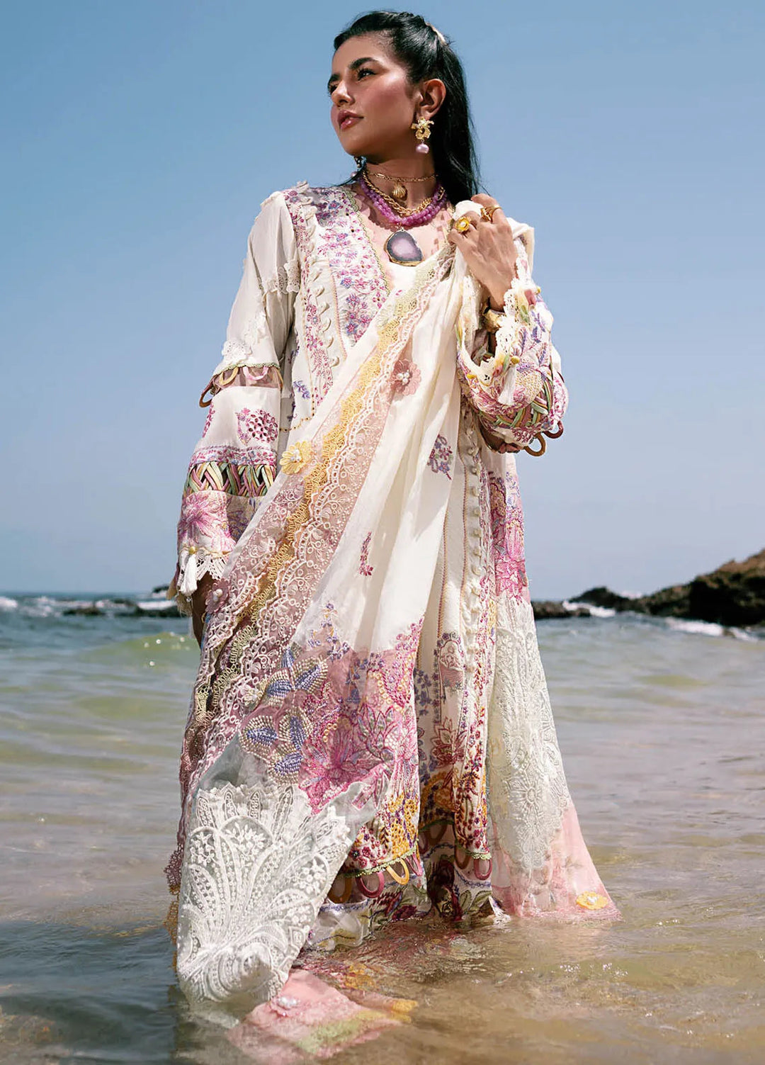 Dastan by AJR Embroidered Lawn Suits Unstitched 3 Piece AJR25D ALL-07 Muse - Luxury Collection