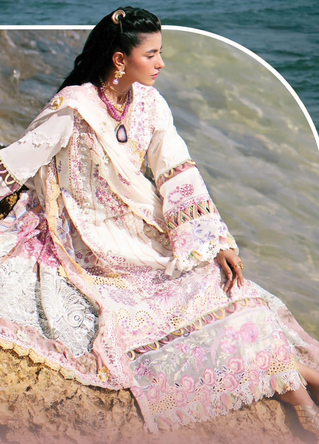 Dastan by AJR Embroidered Lawn Suits Unstitched 3 Piece AJR25D ALL-07 Muse - Luxury Collection