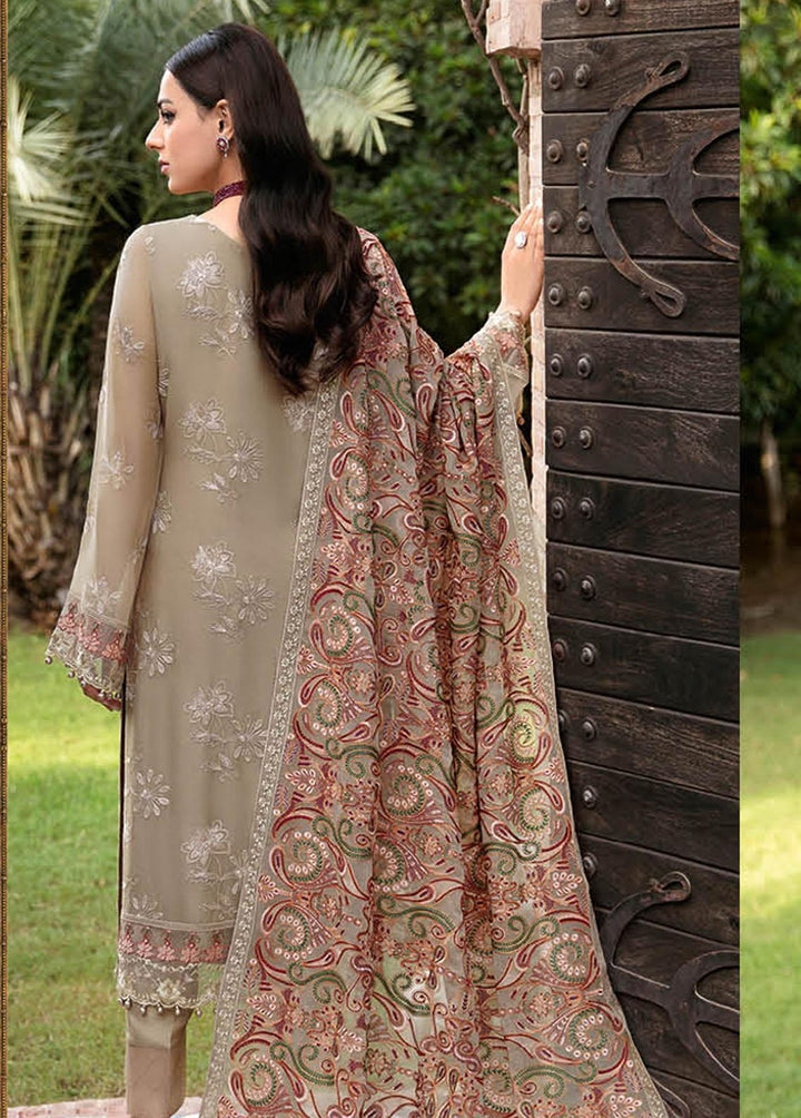 Dastan By Ramsha Embroidered Chiffon Suits Unstitched 3 Piece RSH23D T-101 - Luxury Collection