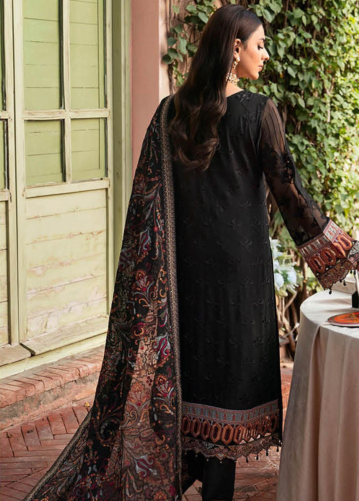 Dastan By Ramsha Embroidered Chiffon Suits Unstitched 3 Piece RSH23D T-102 - Luxury Collection