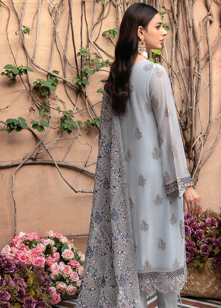 Dastan By Ramsha Embroidered Chiffon Suits Unstitched 3 Piece RSH23D T-103 - Luxury Collection