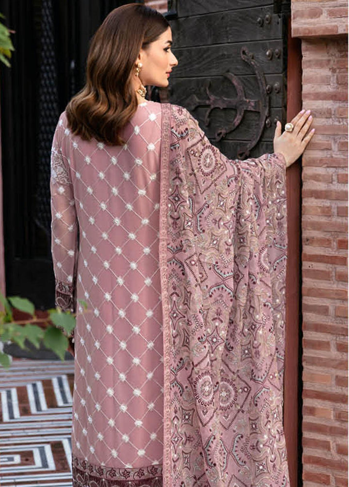 Dastan By Ramsha Embroidered Chiffon Suits Unstitched 3 Piece RSH23D T-104 - Luxury Collection