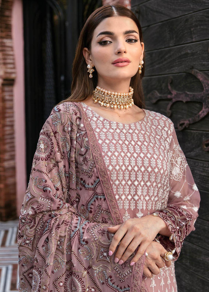 Dastan By Ramsha Embroidered Chiffon Suits Unstitched 3 Piece RSH23D T-104 - Luxury Collection