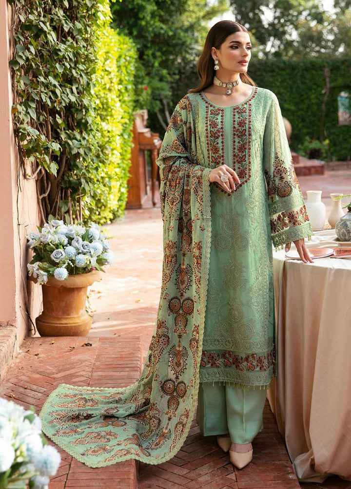 Dastan By Ramsha Embroidered Chiffon Suits Unstitched 3 Piece RSH23D T-106 - Luxury Collection