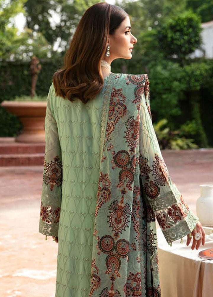 Dastan By Ramsha Embroidered Chiffon Suits Unstitched 3 Piece RSH23D T-106 - Luxury Collection