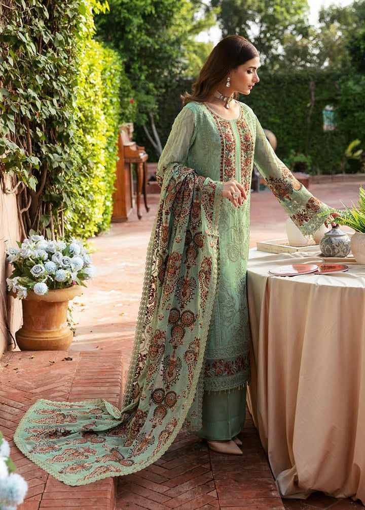 Dastan By Ramsha Embroidered Chiffon Suits Unstitched 3 Piece RSH23D T-106 - Luxury Collection