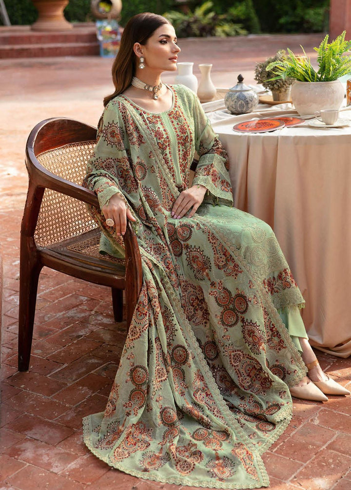Dastan By Ramsha Embroidered Chiffon Suits Unstitched 3 Piece RSH23D T-106 - Luxury Collection