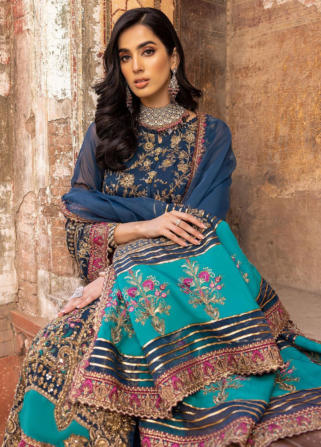 Dastan-e-Jashan By Charizma Embroidered Chiffon Suits Unstitched 4 Piece CRZ23DJ DJW.23.01 - Luxury Collection