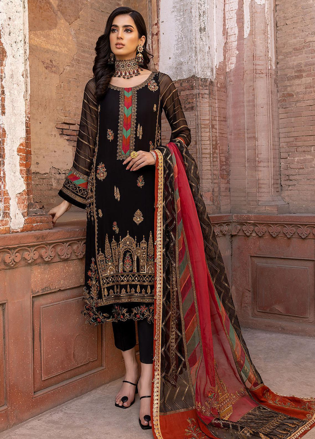 Dastan-e-Jashan By Charizma Embroidered Chiffon Suits Unstitched 4 Piece CRZ23DJ DJW.23.04 - Luxury Collection
