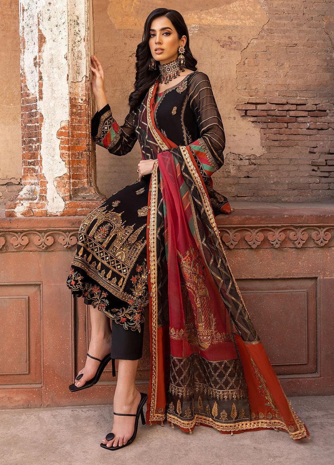 Dastan-e-Jashan By Charizma Embroidered Chiffon Suits Unstitched 4 Piece CRZ23DJ DJW.23.04 - Luxury Collection