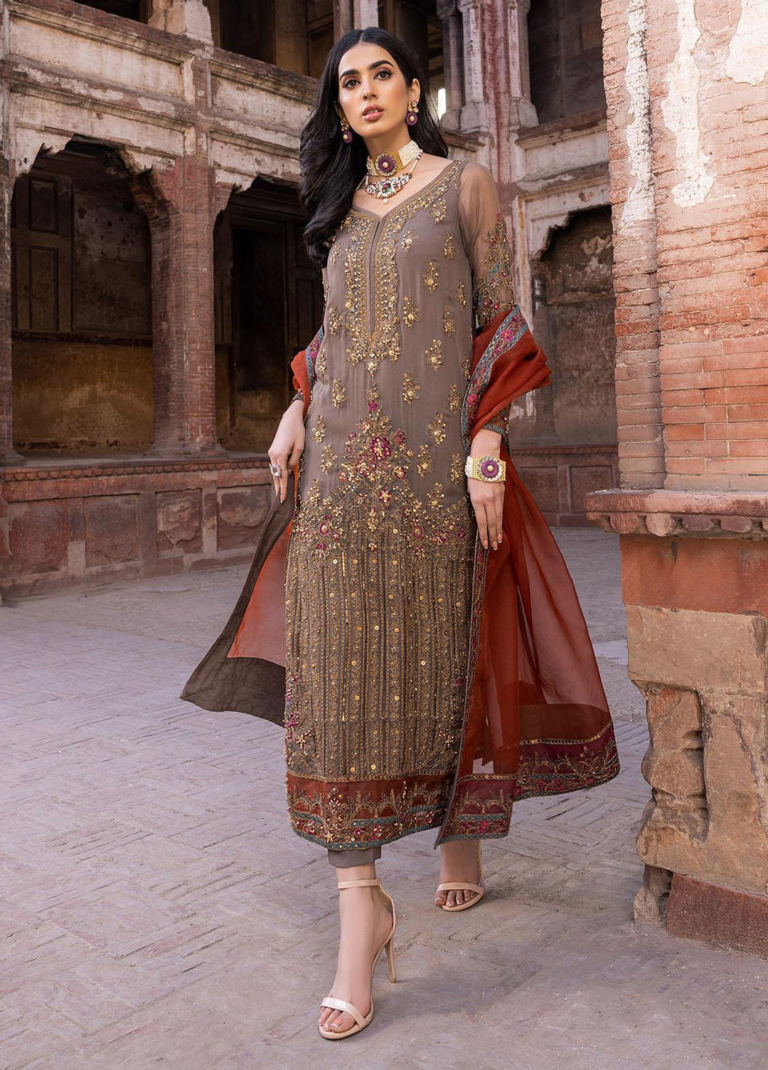 Dastan-e-Jashan By Charizma Embroidered Chiffon Suits Unstitched 4 Piece CRZ23DJ DJW.23.08 - Luxury Collection