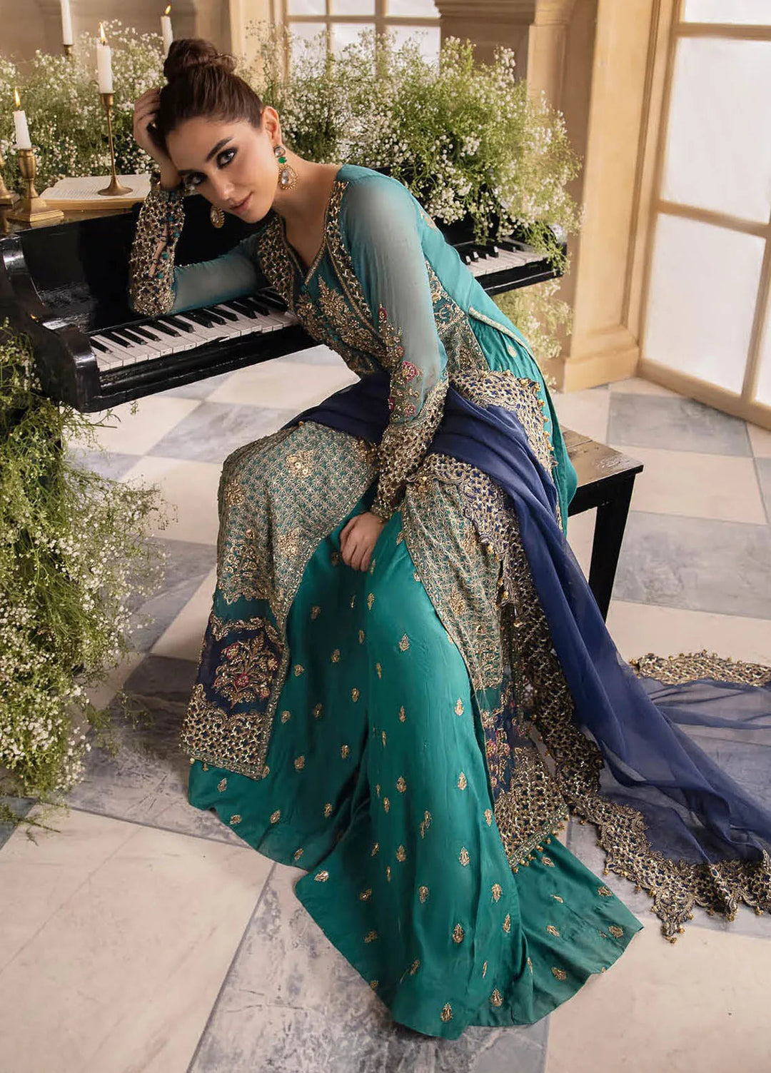 Dastan-e-Jashn by Charizma Embroidered Chiffon Suits Unstitched 3 Piece Suit CRZ24DC DJW4-07 - Formals Collection