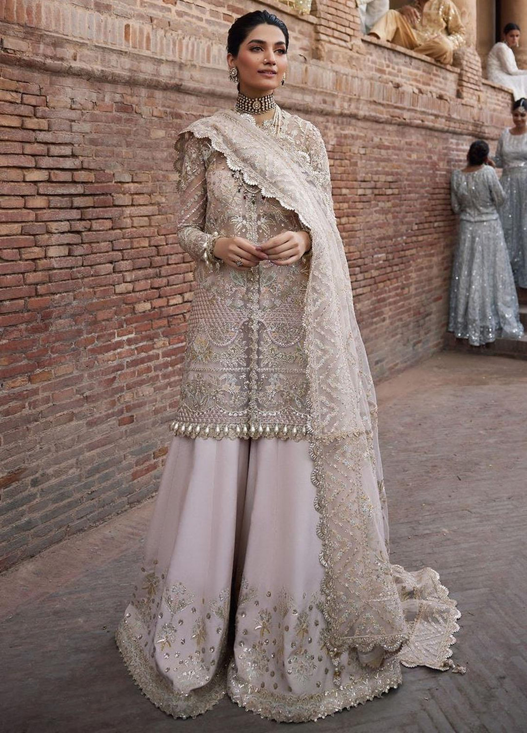 Dastangoi By Afrozeh Embroidered Organza Suits Unstitched 3 Piece AF23DG AWE-23-V1-07 Meharbano - Wedding Collection