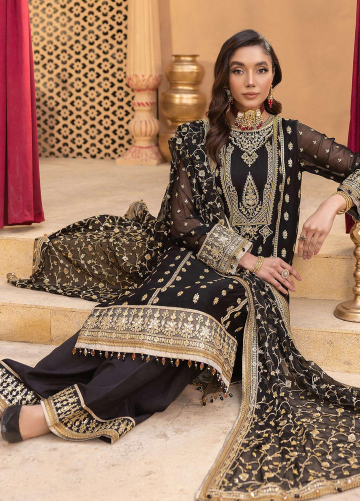 Dastgah By Neeshay Embroidered Chiffon Suits Unstitched 3 Piece NSH24DG Leila - Festive Collection