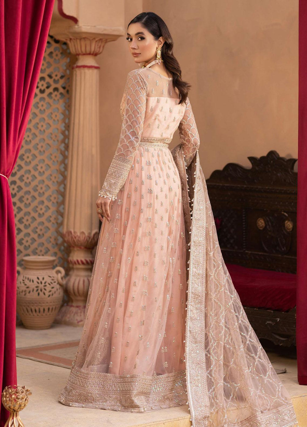 Dastgah By Neeshay Embroidered Net Suits Unstitched 3 Piece NSH24DG Nava - Festive Collection