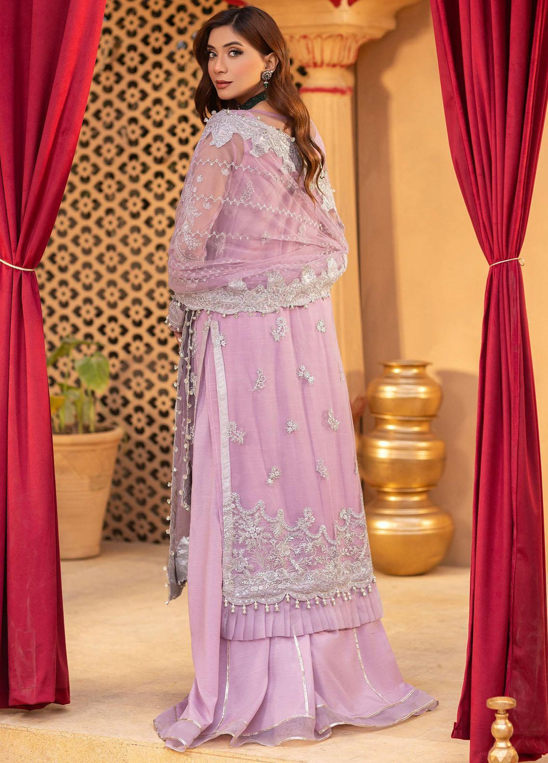 Dastgah By Neeshay Embroidered Net Suits Unstitched 3 Piece NSH24DG Parisa - Festive Collection