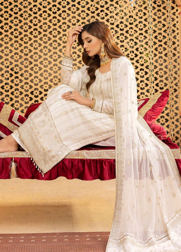 Dastgah By Neeshay Embroidered Chiffon Suits Unstitched 3 Piece NSH24DG Shabnam - Festive Collection