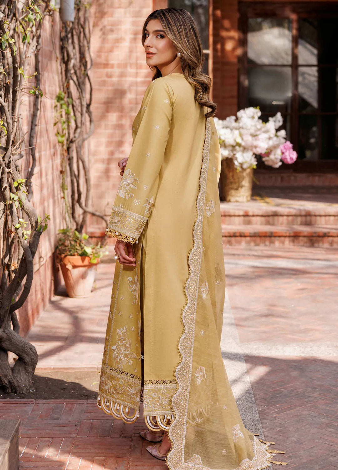 Dastoor By Farasha Embroidered Lawn Suit Unstitched 3 Piece FSH24E D3-Tuscany Dream - Summer Collection