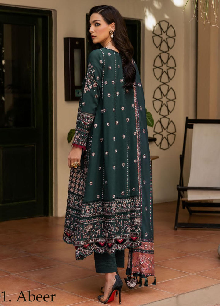 Dastoor By Farasha Embroidered Khaddar Suits Unstitched 3 Piece FSH23D D-01 Abeer - Winter Collection