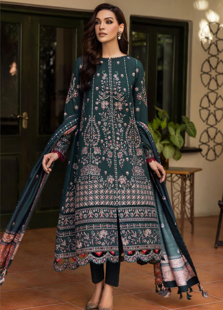 Dastoor By Farasha Embroidered Khaddar Suits Unstitched 3 Piece FSH23D D-01 Abeer - Winter Collection