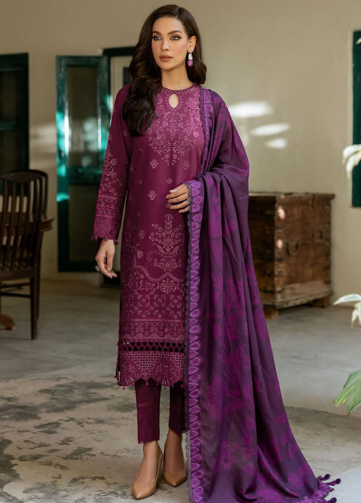 Dastoor By Farasha Embroidered Khaddar Suits Unstitched 3 Piece FSH23D D-02 Zeest - Winter Collection