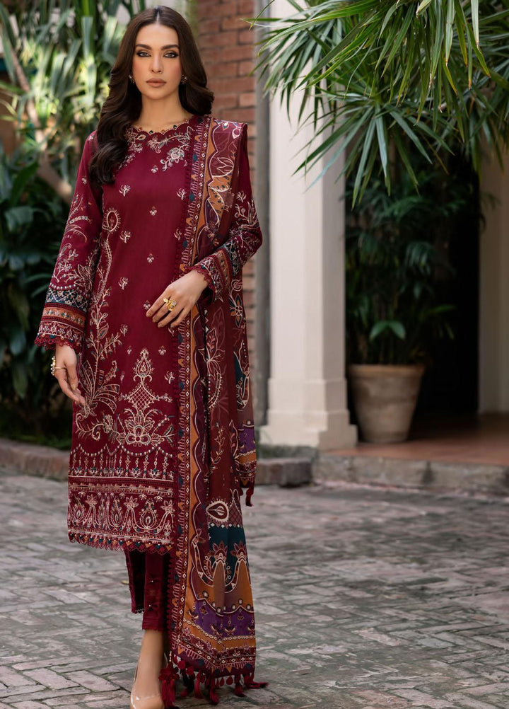 Dastoor By Farasha Embroidered Khaddar Suits Unstitched 3 Piece FSH23D D-03 Yashal - Winter Collection