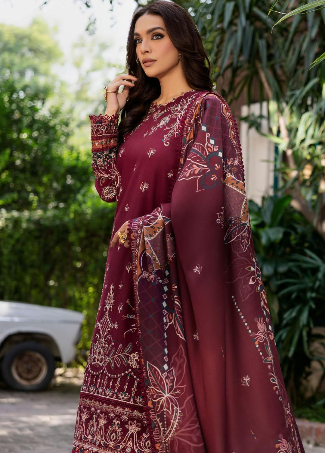 Dastoor By Farasha Embroidered Khaddar Suits Unstitched 3 Piece FSH23D D-03 Yashal - Winter Collection