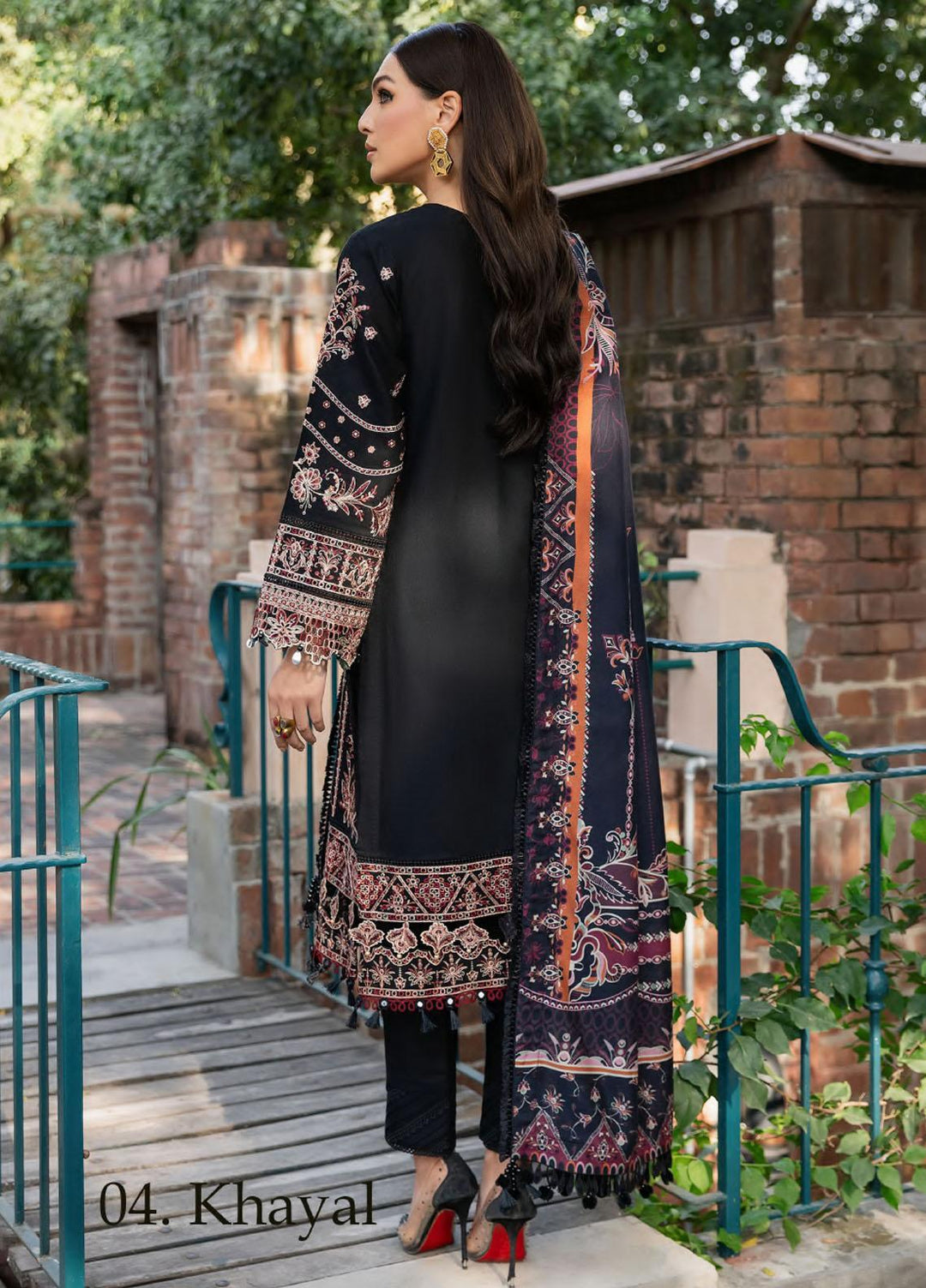 Dastoor By Farasha Embroidered Khaddar Suits Unstitched 3 Piece FSH23D D-04 Khayal - Winter Collection