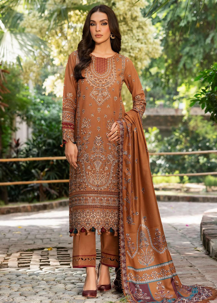 Dastoor By Farasha Embroidered Khaddar Suits Unstitched 3 Piece FSH23D D-05 Ziva - Winter Collection